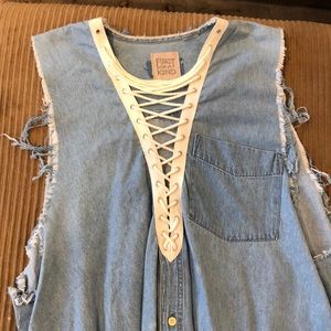 LF jean dress top cover up